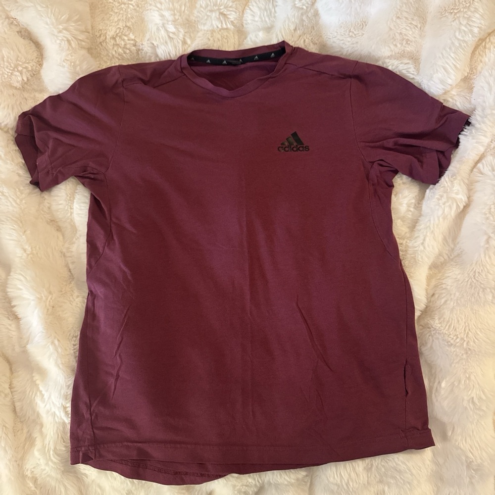 Adidas Men's Burgundy Short Sleeve Tee
